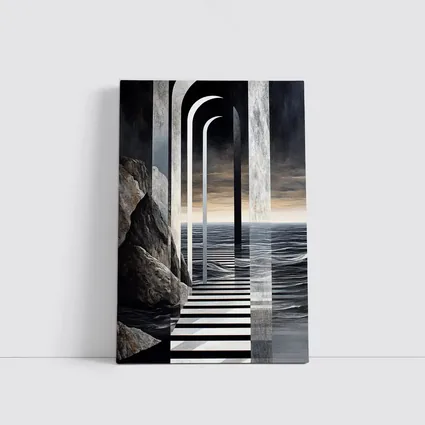 Surreal Arches Ocean Dark Atmospheric Art