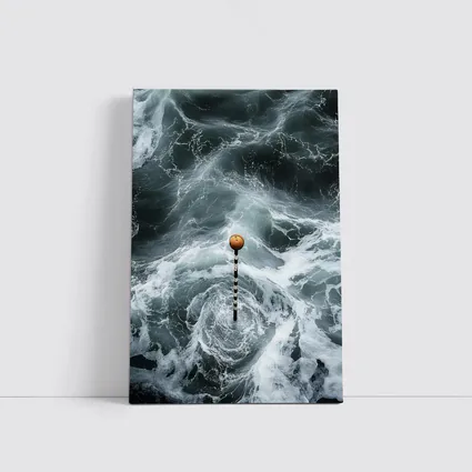 Ocean Buoy Swirling Dark Stormy Waves