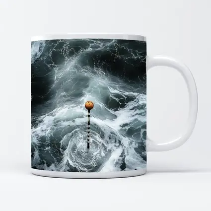 Ocean Buoy Swirling Dark Stormy Waves