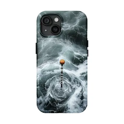 Ocean Buoy Swirling Dark Stormy Waves