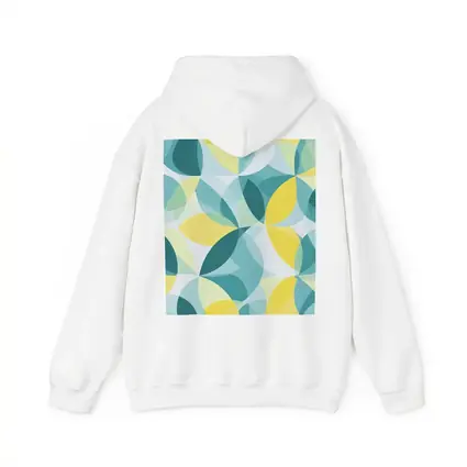 Teal Yellow Overlapping Circles Geometric Pattern