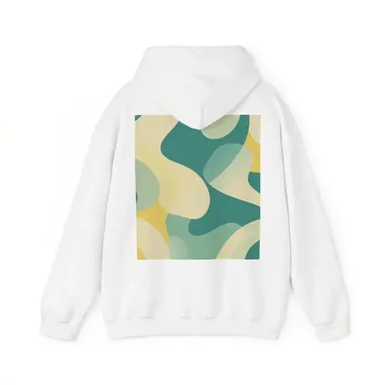 Teal Yellow Abstract Organic Blob Pattern