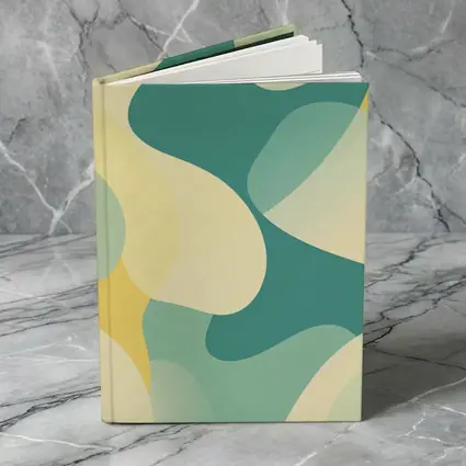 Teal Yellow Abstract Organic Blob Pattern