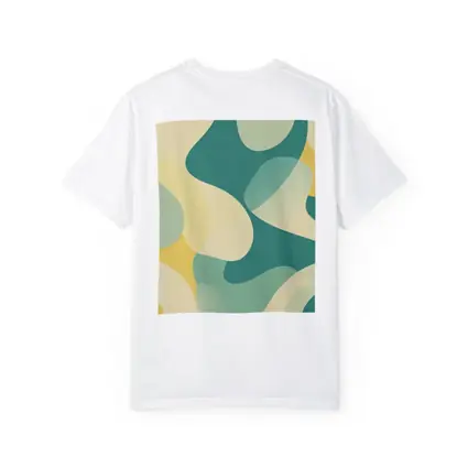 Teal Yellow Abstract Organic Blob Pattern