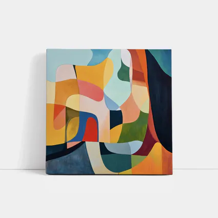 Colorful Abstract Organic Shapes Painting Art