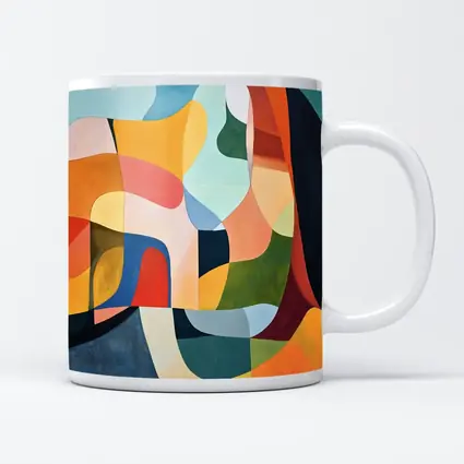Colorful Abstract Organic Shapes Painting Art
