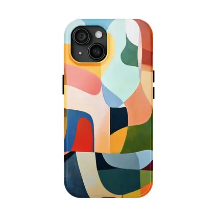Colorful Abstract Organic Shapes Painting Art
