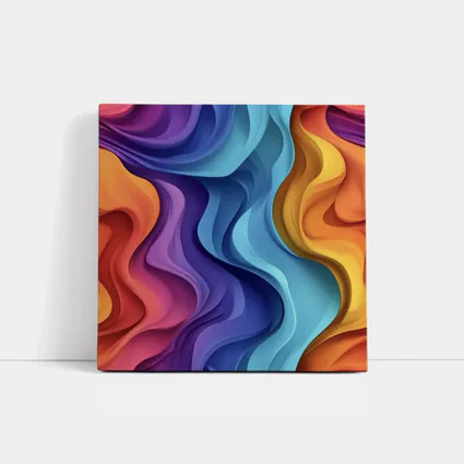 Colorful Abstract Wavy Layers Art Print