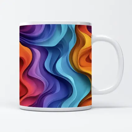 Colorful Abstract Wavy Layers Art Print