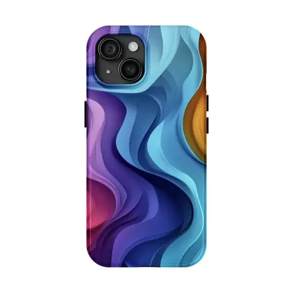 Colorful Abstract Wavy Layers Art Print