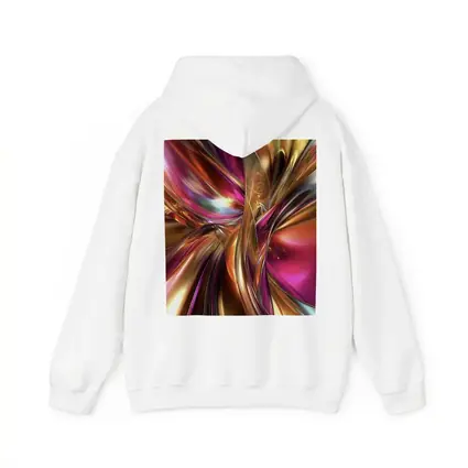 Gold Pink Abstract Metallic Swirl Art