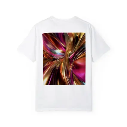 Gold Pink Abstract Metallic Swirl Art