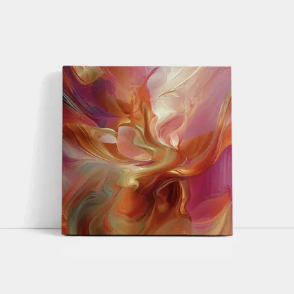 Warm Abstract Swirl Art Pink Orange Tones