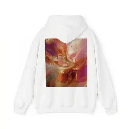 Warm Abstract Swirl Art Pink Orange Tones