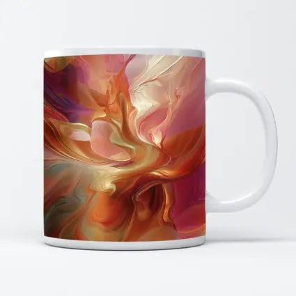 Warm Abstract Swirl Art Pink Orange Tones