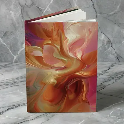 Warm Abstract Swirl Art Pink Orange Tones