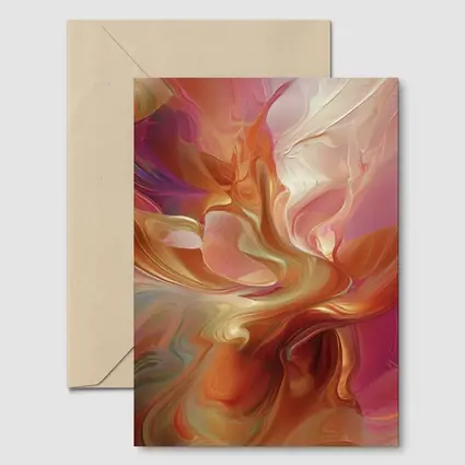 Warm Abstract Swirl Art Pink Orange Tones
