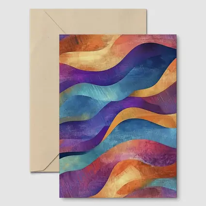 Colorful Abstract Wave Pattern Textured Art