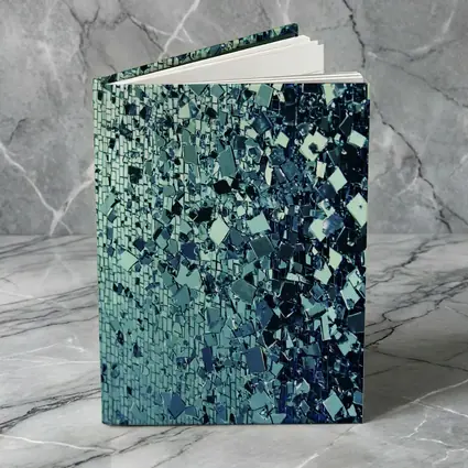 Blue Silver Mirror Fragment Abstract Wall Art
