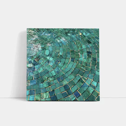 Teal Mosaic Tiles Swirling Pool Water