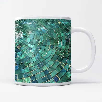 Teal Mosaic Tiles Swirling Pool Water