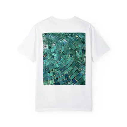 Teal Mosaic Tiles Swirling Pool Water