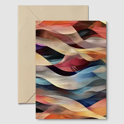 Colorful Abstract Wave Layers Mixed Tones