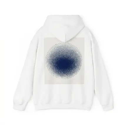 Navy Blue Dotwork Circle Abstract Minimal Art