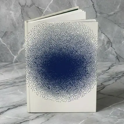 Navy Blue Dotwork Circle Abstract Minimal Art