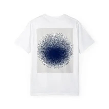 Navy Blue Dotwork Circle Abstract Minimal Art