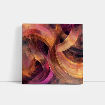 Swirling Circles Abstract Coral Pink Art