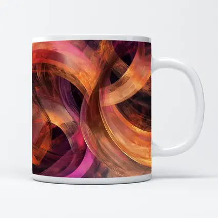 Swirling Circles Abstract Coral Pink Art