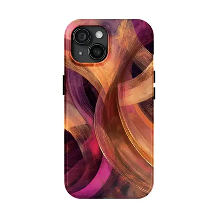 Swirling Circles Abstract Coral Pink Art