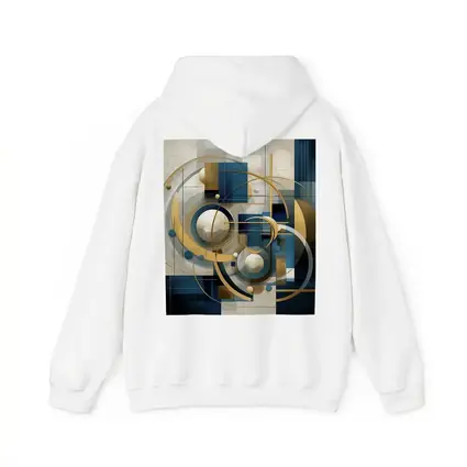 Gold Blue Geometric Abstract Art Circles