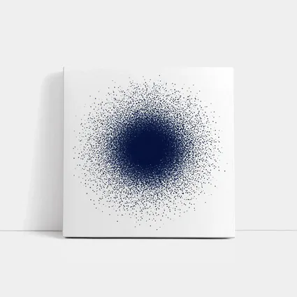 Navy Blue Dot Cluster Abstract Dark Explosion