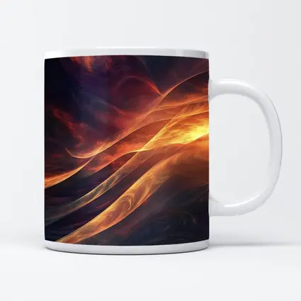 Fractal Flame Waves Dark Abstract Art