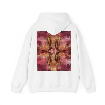 Pink Gold Abstract Mirrored Brushstroke Art
