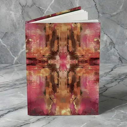 Pink Gold Abstract Mirrored Brushstroke Art