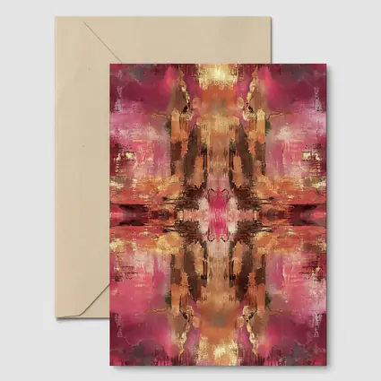Pink Gold Abstract Mirrored Brushstroke Art