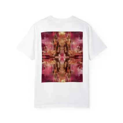 Pink Gold Abstract Mirrored Brushstroke Art