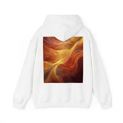 Fiery Orange Abstract Flowing Waves Art