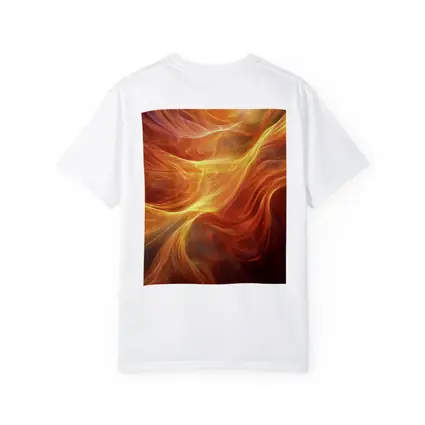 Fiery Orange Abstract Flowing Waves Art