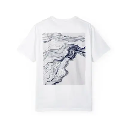 Navy Blue Flow Lines Abstract White Background