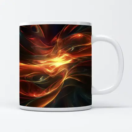 Fiery Abstract Swirling Waves Dark Background