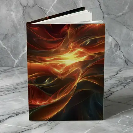 Fiery Abstract Swirling Waves Dark Background