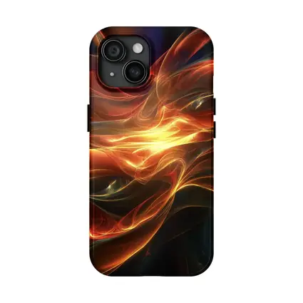 Fiery Abstract Swirling Waves Dark Background