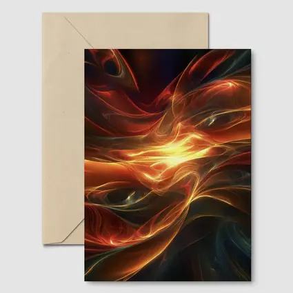 Fiery Abstract Swirling Waves Dark Background