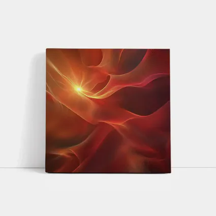 Red Abstract Flowing Waves Glowing Light