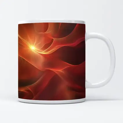 Red Abstract Flowing Waves Glowing Light