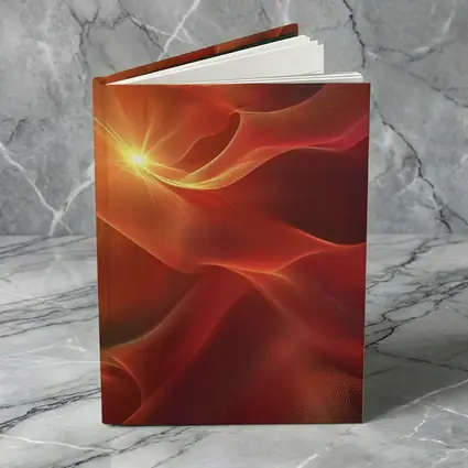 Red Abstract Flowing Waves Glowing Light